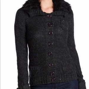 NWT Vertigo Faux Fur Collar Sweater MSRP $160